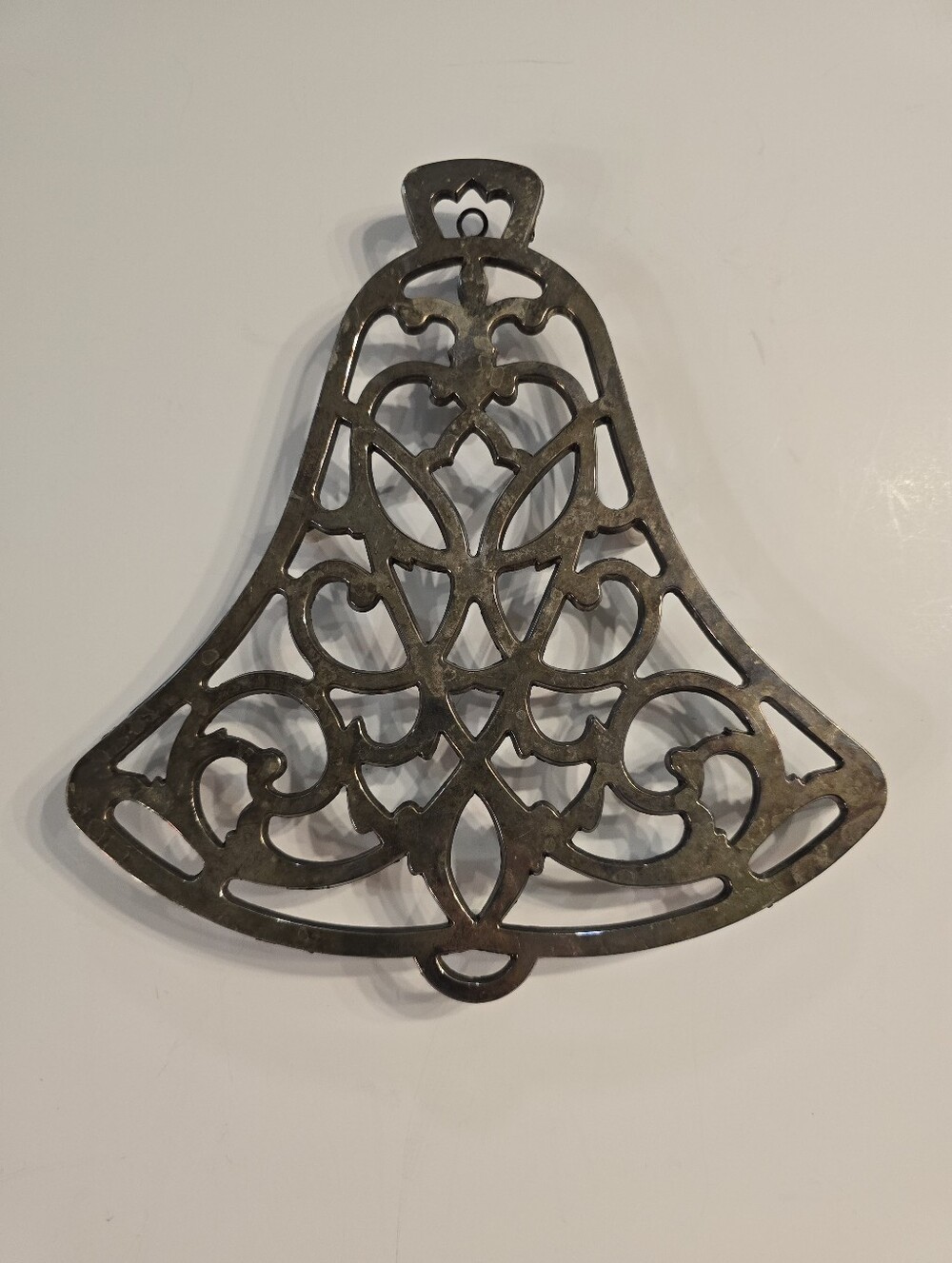 Vintage William A Rogers Silver Plated Christmas Bell Trivet Retro Holiday Decor